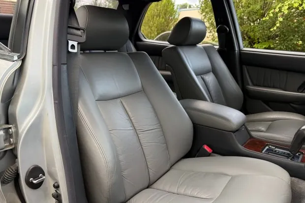 Gray leather seats in 1990 Lexus LS400.