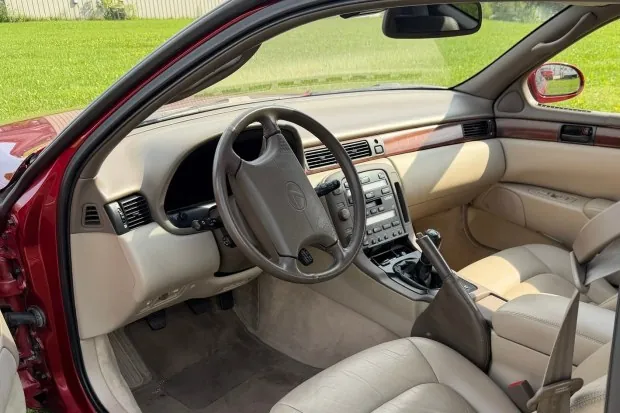 Interior of 1992 Lexus SC300 with Ivory leather seats.