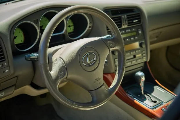 Interior of 2001 Lexus GS300 dashboard.