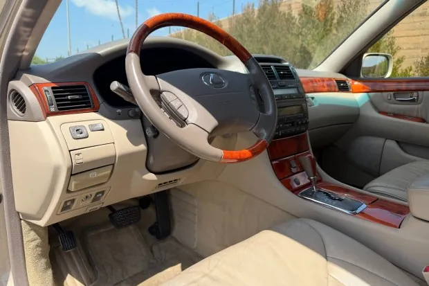 Interior of 2002 Lexus LS430 with wood trim