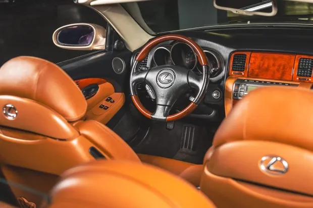 Interior of 2003 Lexus SC430 with Saddle leather.