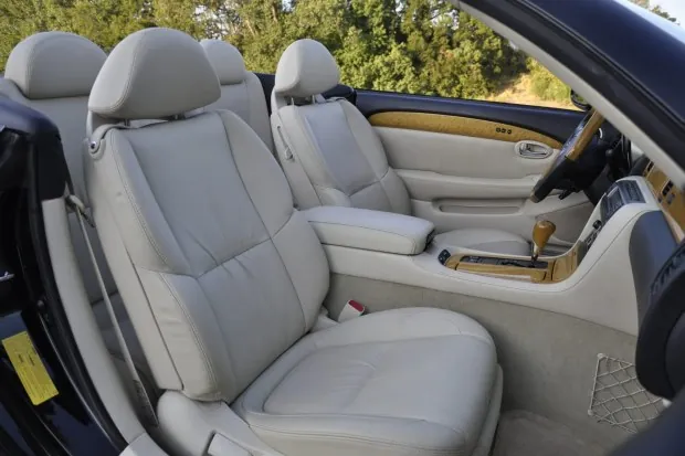 Ecru leather interior of 2005 Lexus SC430.