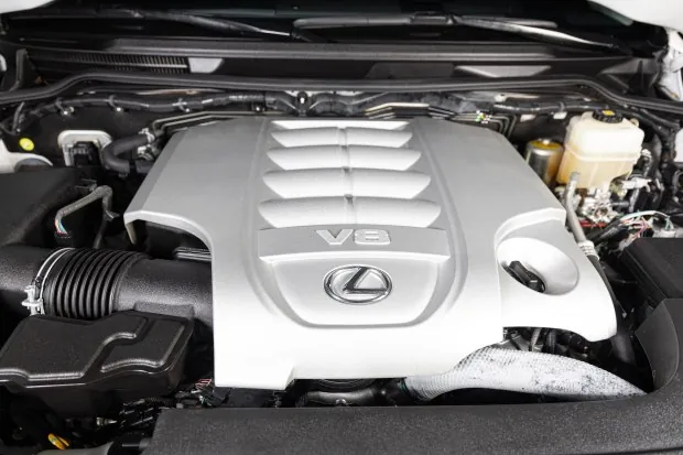 2018 Lexus LX570 engine bay view.