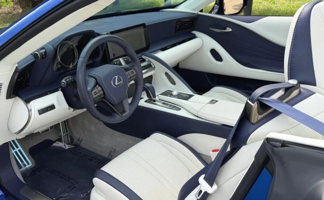 Interior of a blue Lexus LC500