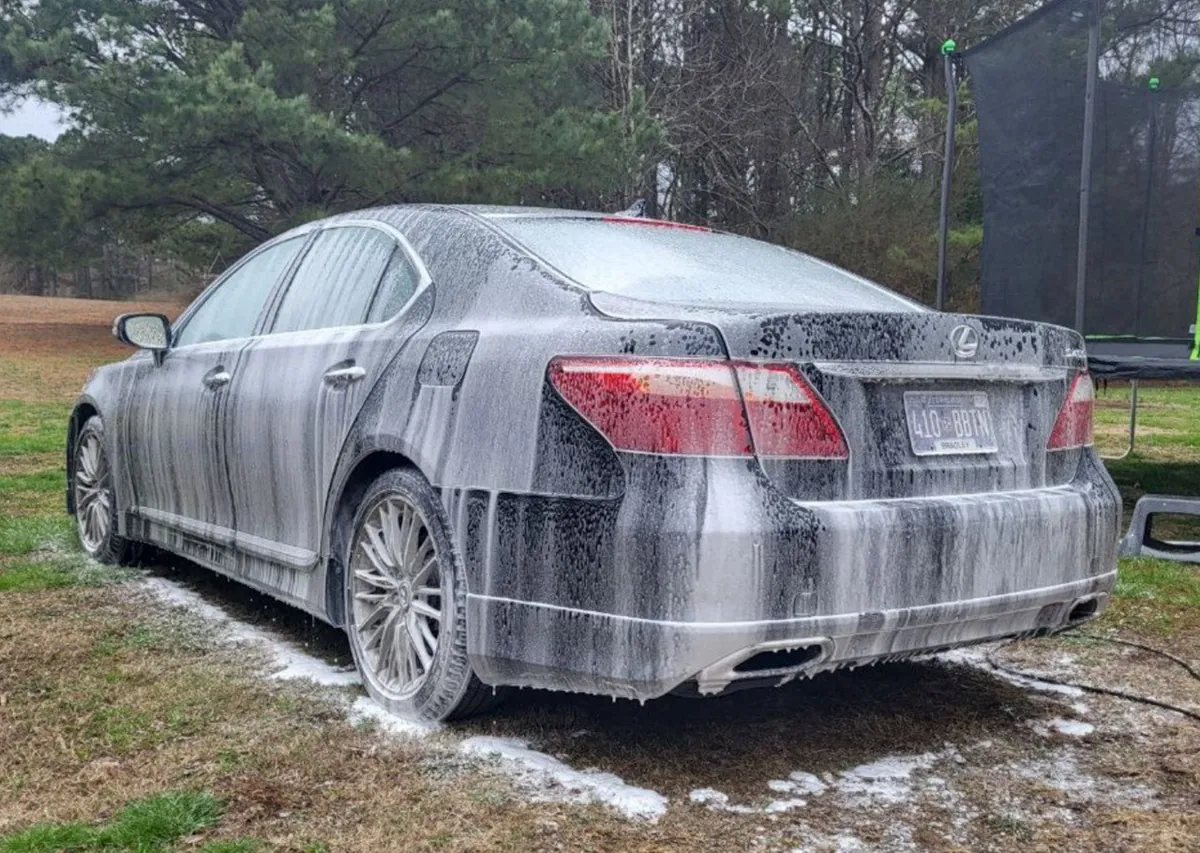 Front view of the Lexus LS460 Sport showing its sleek design.