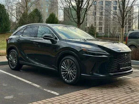 Black Lexus RX parked in urban area