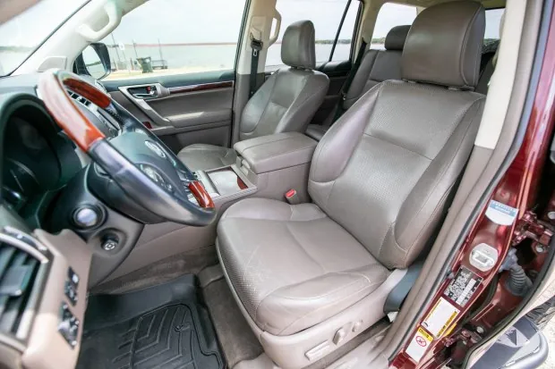 Interior of 2011 Lexus GX460 with Sepia leather seats.