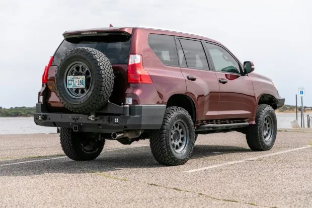 Rear view of modified 2011 Lexus GX460.