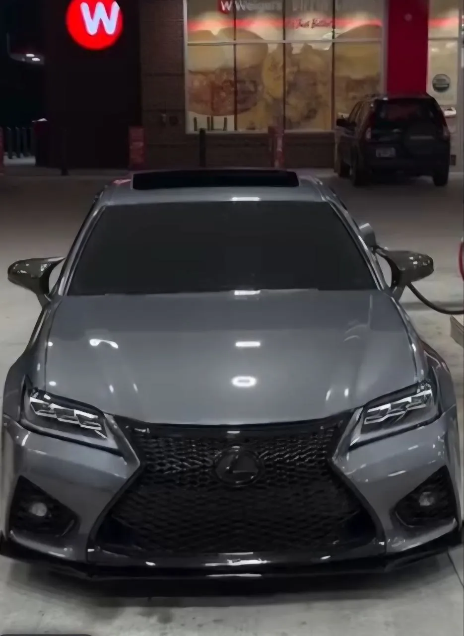 Modified Lexus GS at gas station
