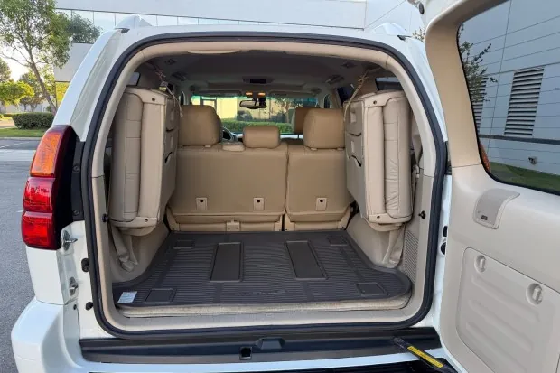 Open rear cargo area of Lexus GX470